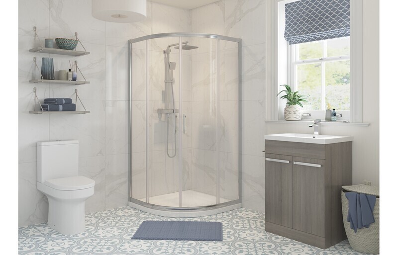 Cleopatra 900mm 2 Door Quadrant - Chrome
