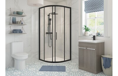 Cleopatra 800mm 2 Door Quadrant - Black