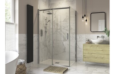 Athen 760mm Sliding Door Side Panel - Chrome