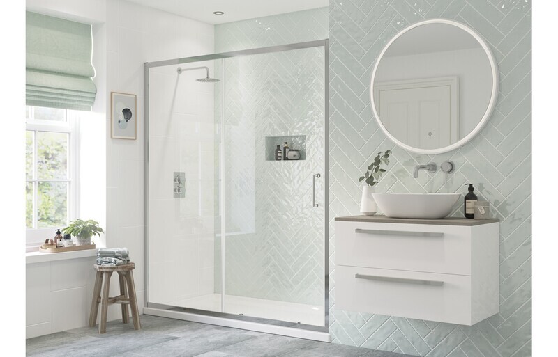 Isaac 1100mm Sliding Door - Chrome
