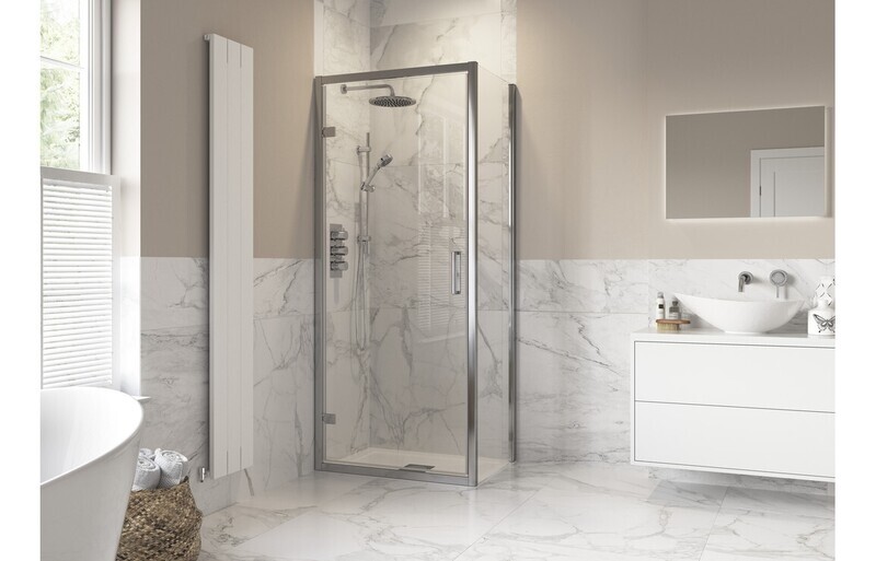 Athen 800mm Hinged Door Side Panel - Chrome