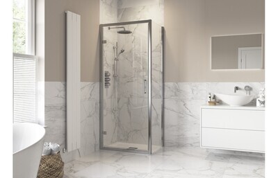Athen 900mm Hinged Door Side Panel - Chrome