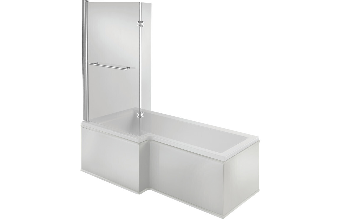 Natasha L Shape 1700x850x560mm 0TH Shower Bath Pack (LH)
