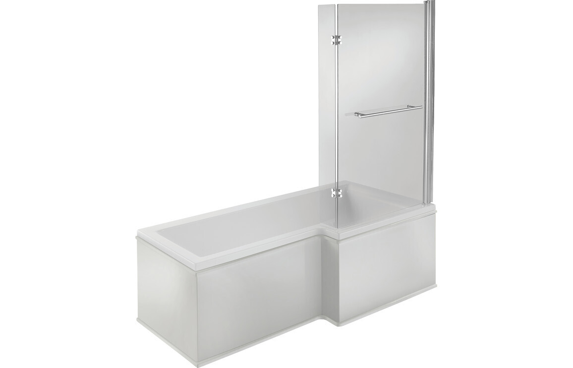 Natasha L Shape 1700x850x560mm 0TH Shower Bath Pack (RH)