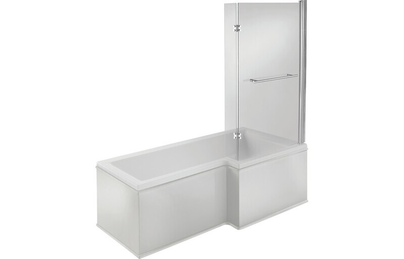 Natasha L Shape 1700x850x560mm 0TH Shower Bath Pack (RH)