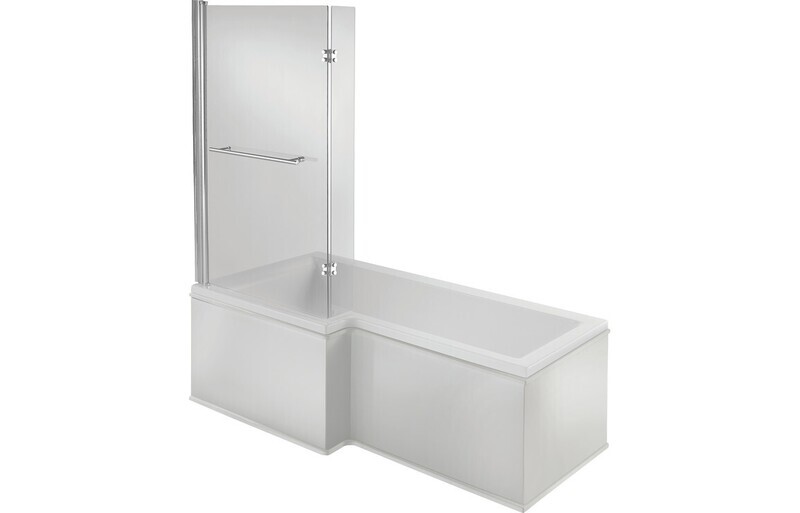 Natasha L Shape SUPERCAST 1700x850x560mm 0TH Shower Bath Pack (LH)