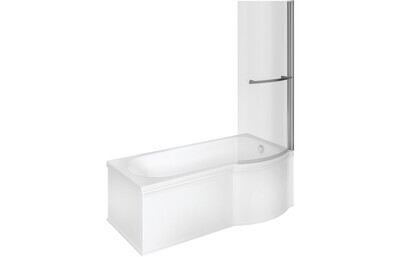 Christine P Shape SUPERCAST 1700x850x560mm 0TH Shower Bath Pack (RH)