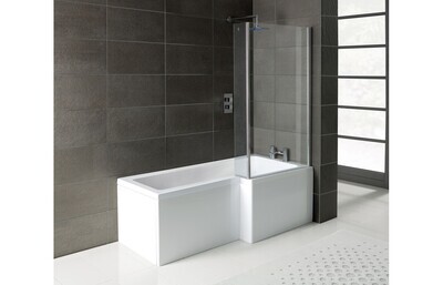 L-Shape 1700x700-850x410mm 0TH Shower Bath  Panel & Screen (RH)