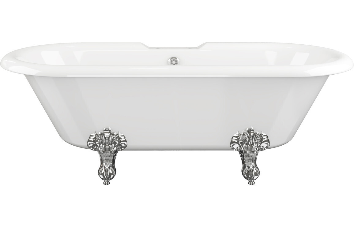 Ricardo Freestanding 1690x740x620mm 2TH Bath w/Feet - White