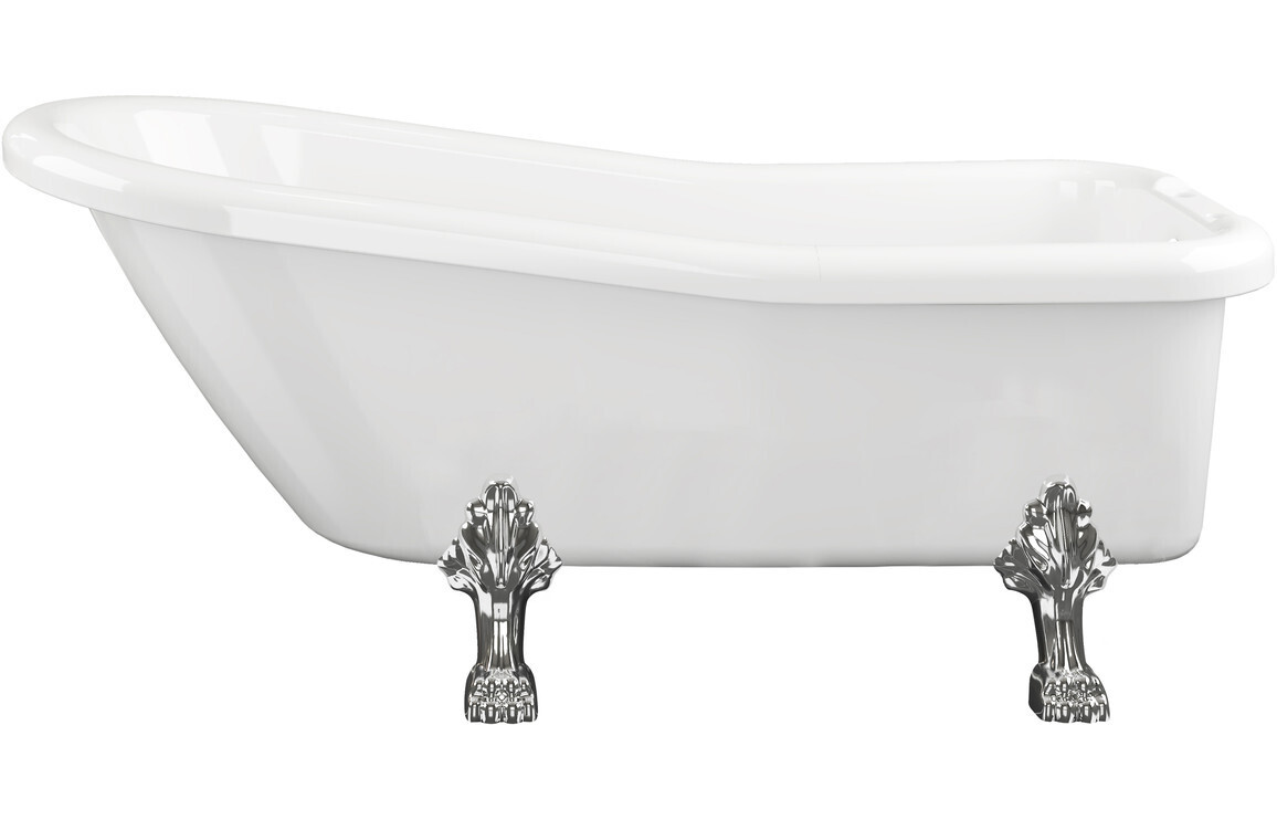 Bailey Freestanding 1530x670x760mm 2TH Bath w/Feet - White