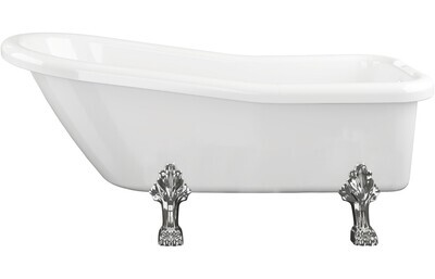 Bailey Freestanding 1530x670x760mm 2TH Bath w/Feet - White