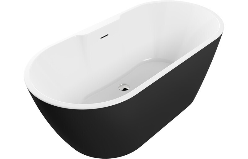 Clive Freestanding 1655x745x580mm 0TH Bath - Black