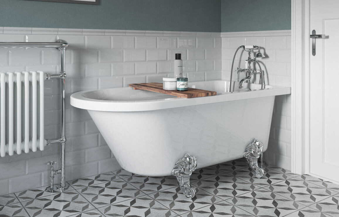 Clarence Freestanding 1700x750x650mm 2TH Corner Bath w/Feet
