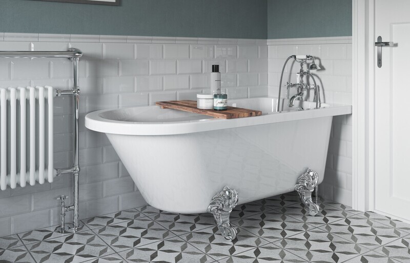 Clarence Freestanding 1700x750x650mm 2TH Corner Bath w/Feet