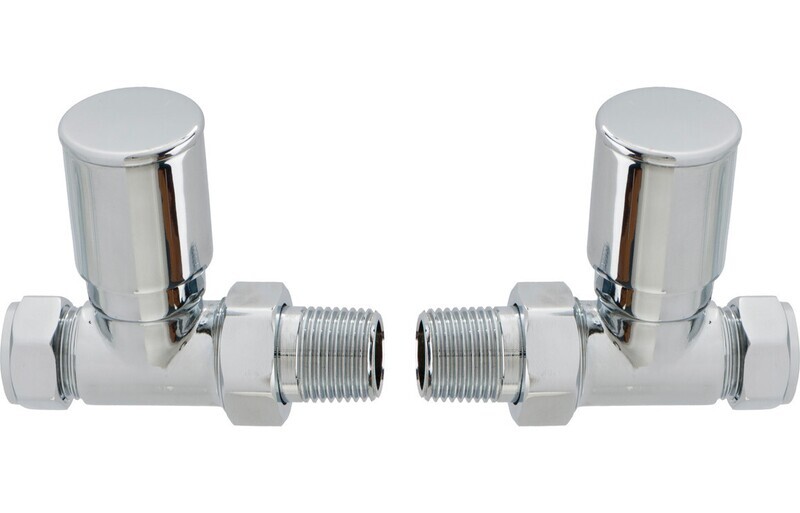 Patterned Chrome Radiator Valves - Straight