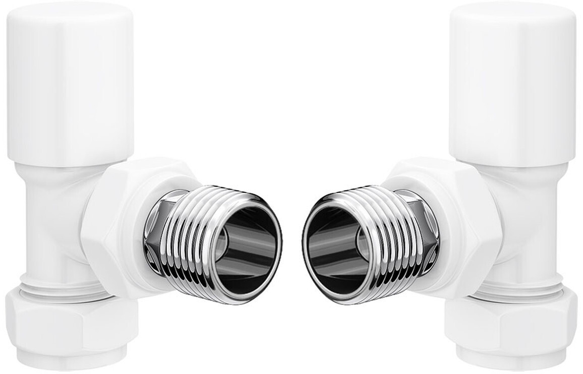Patterned White Radiator Valves - Angled