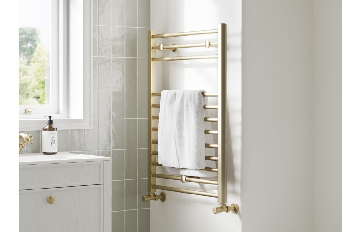 Georgia Straight 30mm Ladder Radiator (500x1200x30mm) - Brushed Brass