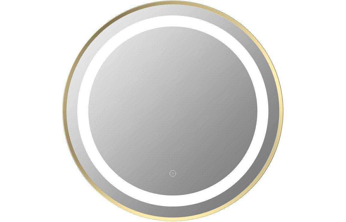 Hannah 600mm Round Front-Lit LED Mirror - Brushed Brass