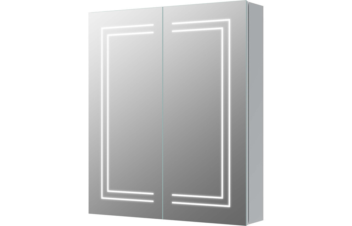 Dela 600mm 2 Door Front-Lit LED Mirror Cabinet