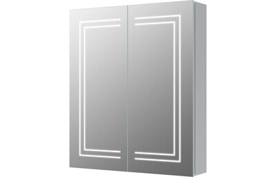 Dela 600mm 2 Door Front-Lit LED Mirror Cabinet
