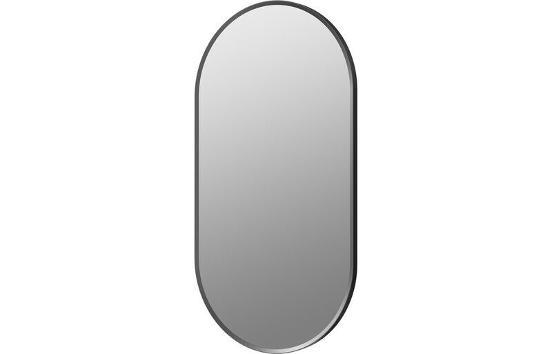 Kiera 800x400mm Oblong Mirror - Matt Black