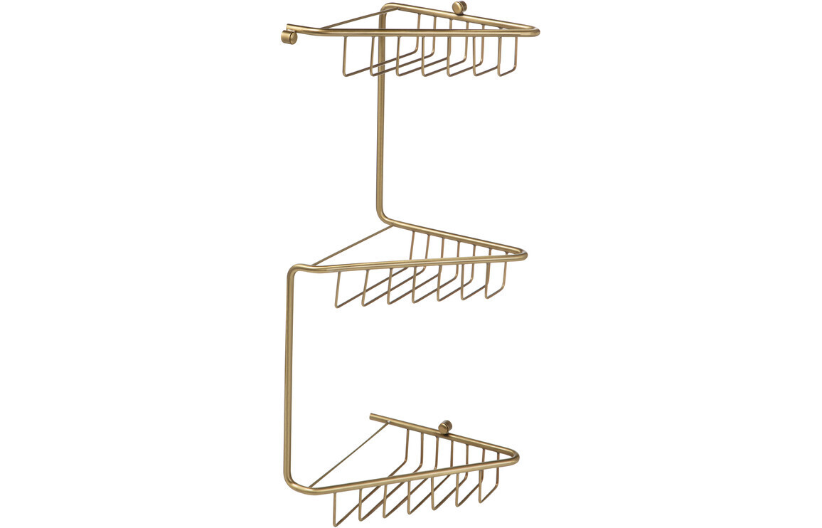 Ella 3-Tier Corner Shower Caddy - Brushed Brass