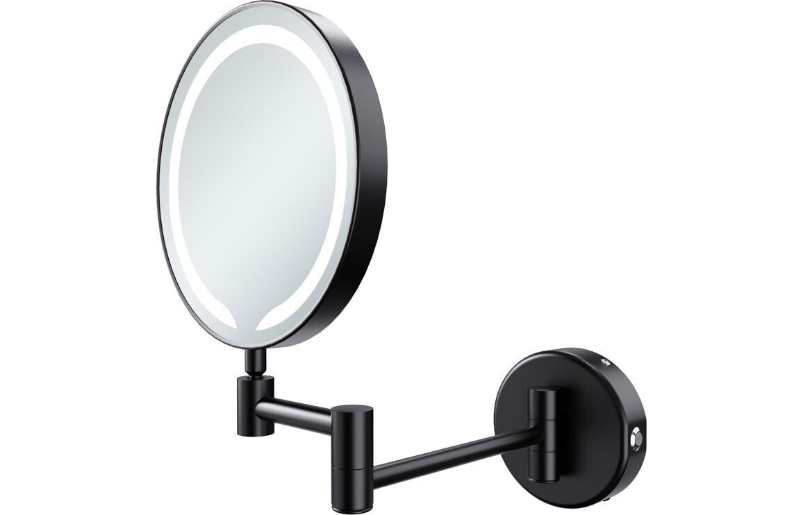 Henry Round LED Cosmetic Mirror - Black