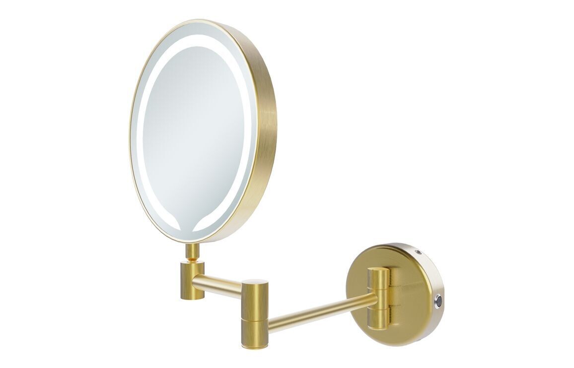 Henry Round LED Cosmetic Mirror - Brushed Brass