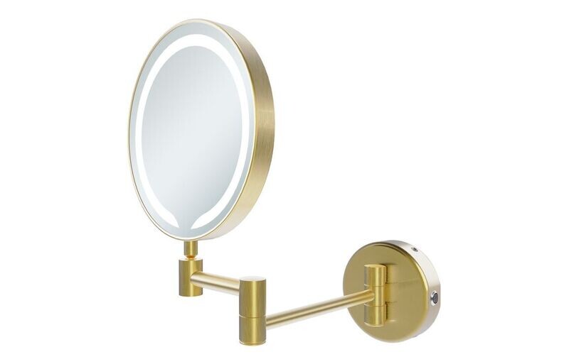 Henry Round LED Cosmetic Mirror - Brushed Brass