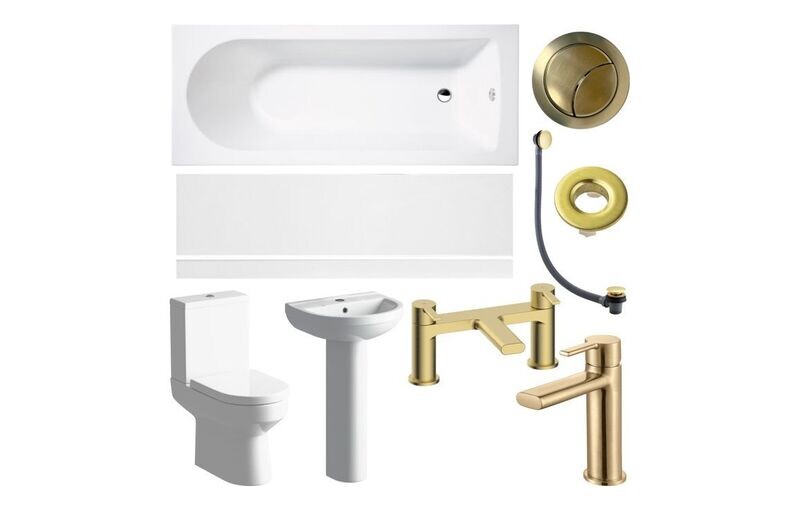 Lucinda Full Suite & Bath w/Brushed Brass Finishes