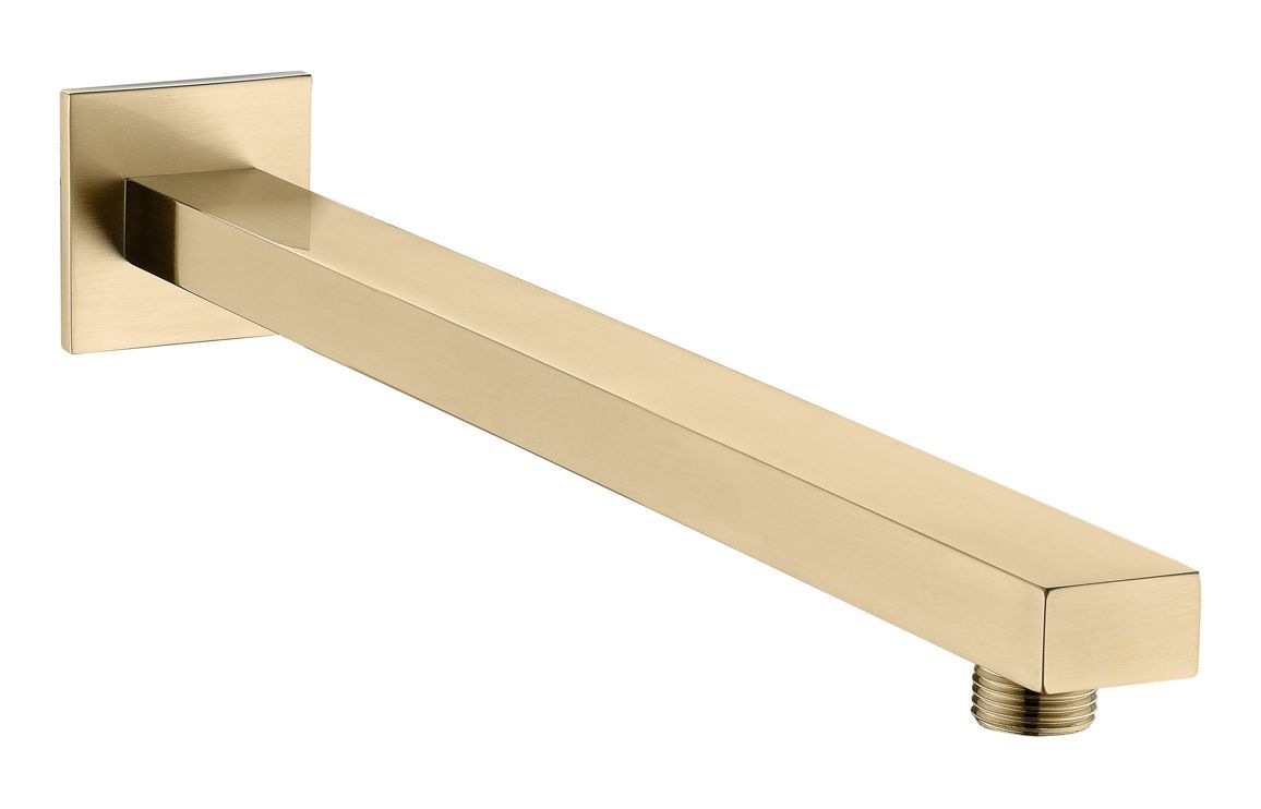 DISCONTINUED Square Shower Arm 300mm - Brushed Brass