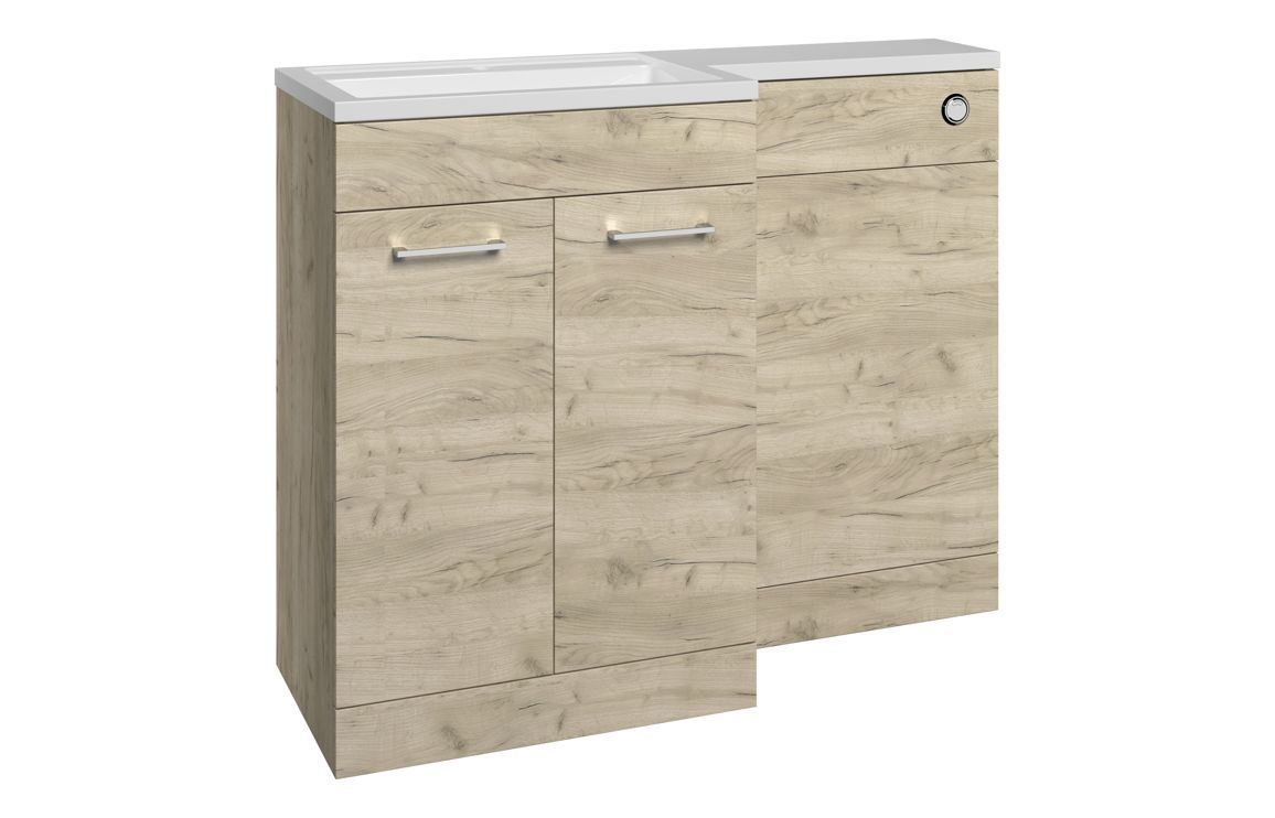 Eleanor 1000mm F/S L-Shape Pack & Basin (LH) - Oak