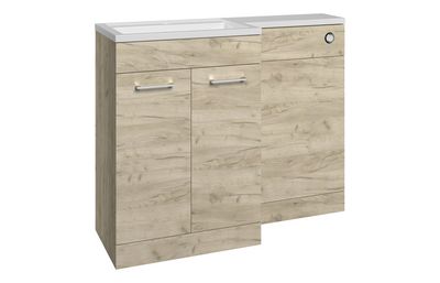 Eleanor 1000mm F/S L-Shape Pack & Basin (LH) - Oak