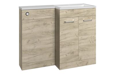 Eleanor 1000mm F/S L-Shape Pack & Basin (RH) - Oak