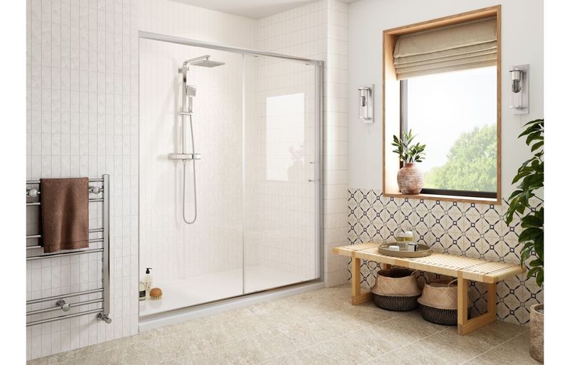 Cleopatra 1000mm Easy-Fit Sliding Door - Chrome