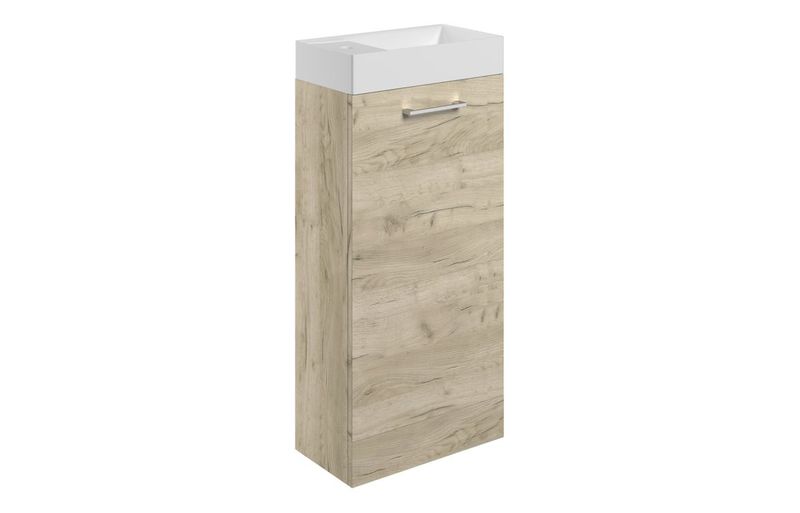 Libby 410mm Floor Standing 1 Door Basin Unit & Basin - Oak