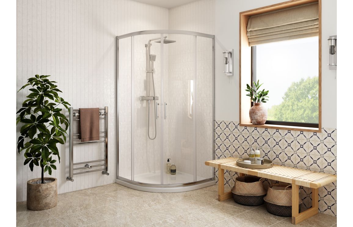 Cleopatra 900mm 2 Door Easy-Fit Quadrant - Chrome