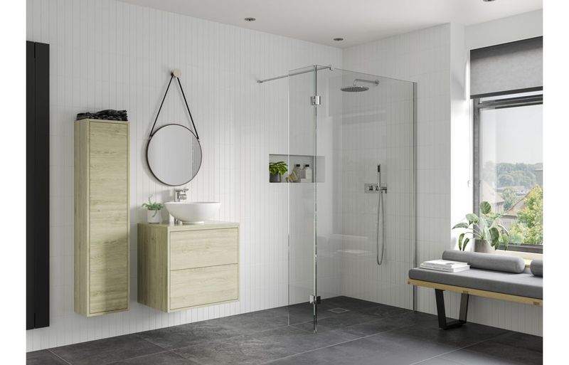Athen Optional 300mm Wetroom Splash Panel - Chrome
