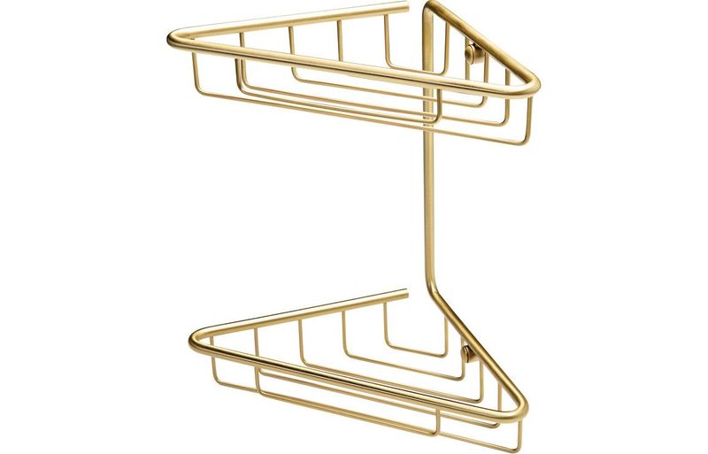 Ella 2-Tier Corner Shower Caddy - Brushed Brass