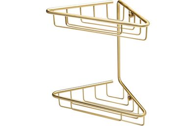 Ella 2-Tier Corner Shower Caddy - Brushed Brass