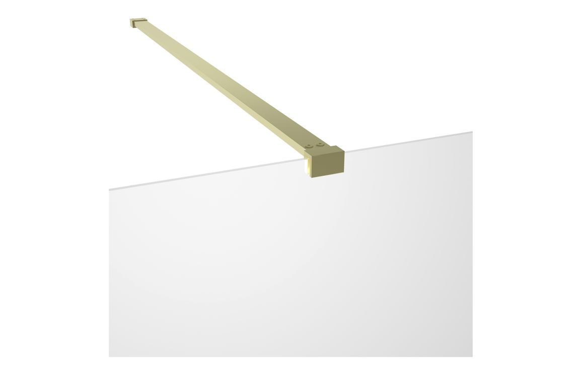 Athen Wetroom Side Panel Arm - Brushed Brass