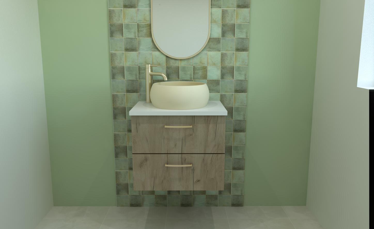 Libby 590mm Wall Hung Vanity and Washbowl Bundle