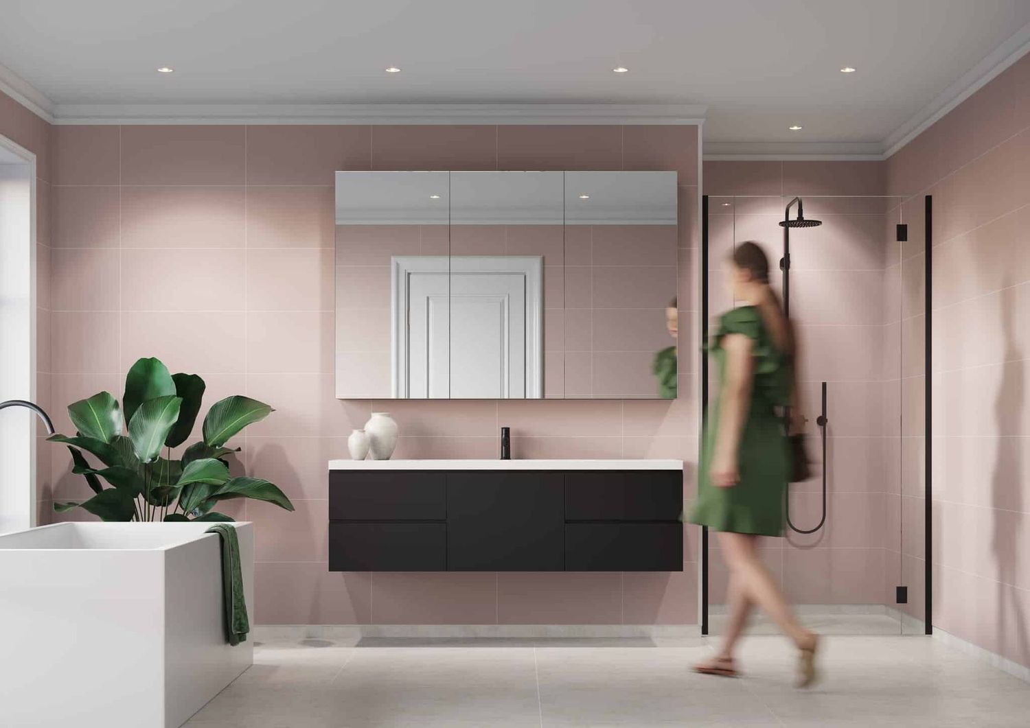 Fibo Contemporary - Dusky Pink (Tile Effect) - Single