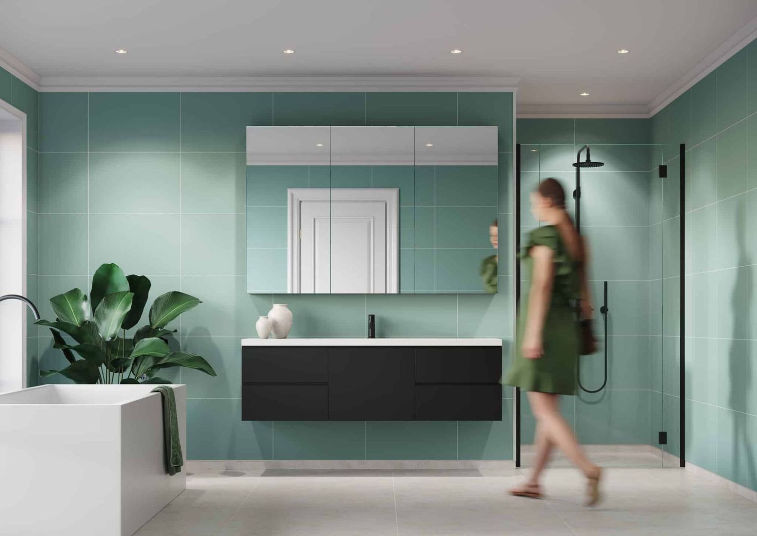 Fibo Contemporary - Aqua Mint (Tile Effect) - Single