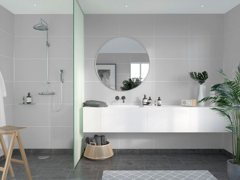 Fibo Contemporary - Light Grey (Tile Effect) Single