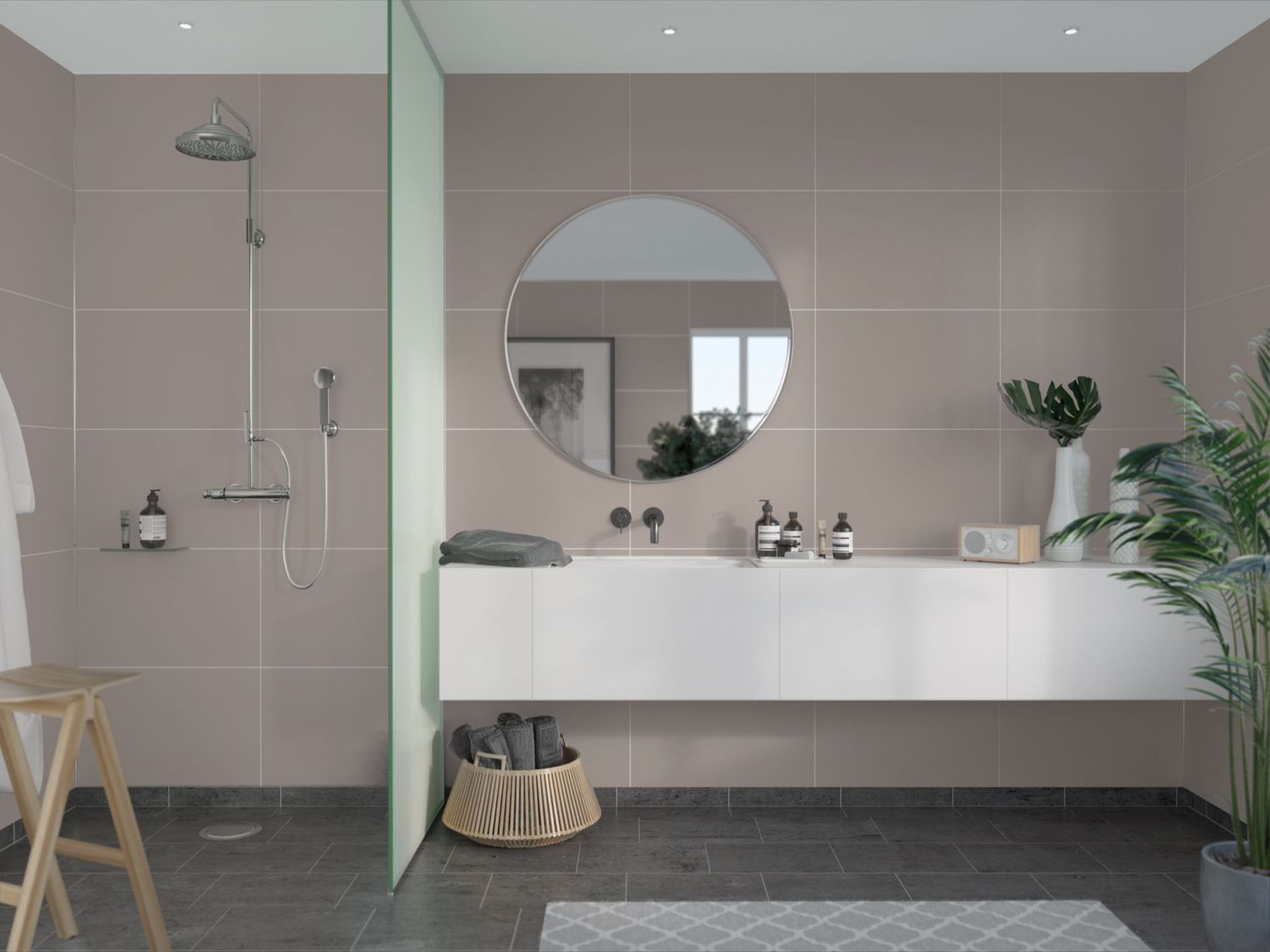 Fibo Contemporary - Warm Grey (Tile Effect) - Single