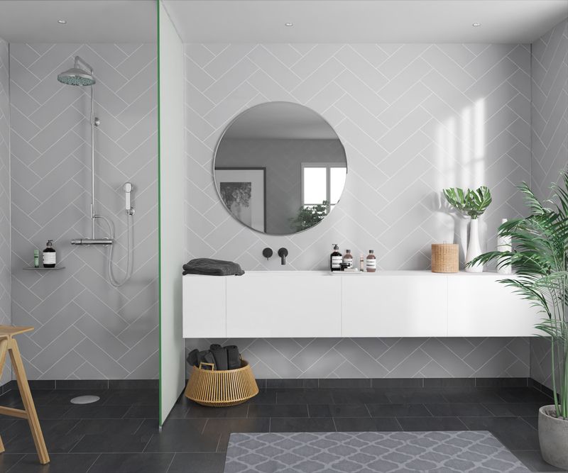 Fibo Urban - Medium Grey (Herringbone) - Single