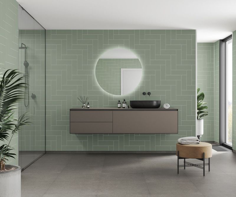 Fibo Urban - Olive Green (Straight Herringbone) - Single