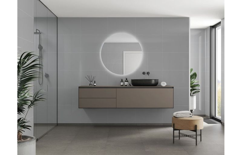 Fibo Contemporary - Medium Grey (Tile Effect) - Single