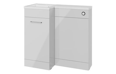 Eleanor 900mm F/S L-Shape Pack & Basin (LH) - Grey Gloss